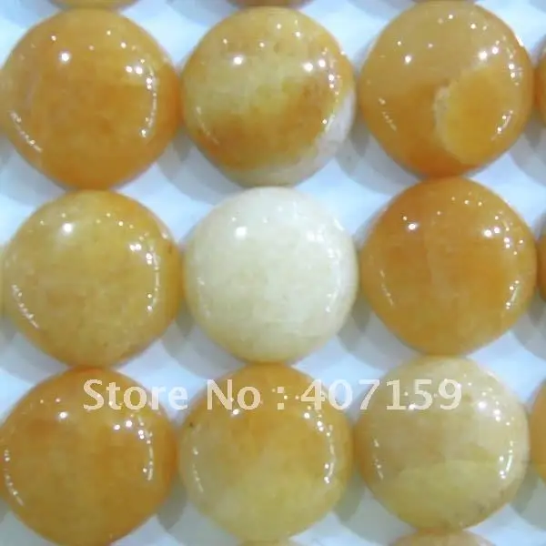 

18mm Yellow Jade Gemstone Flat Round Circle CAB Cabochon Jewelry Beads for Ring Pendants Bracelets Wholesale Free Shipping