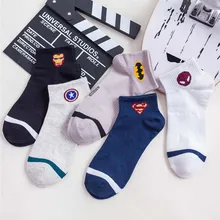 Новинка; носки с героями комиксов Marvel; носки с героями мультфильма «Железный человек», «Капитан Америка»; высокая температура; повседневные мужские носки с узором