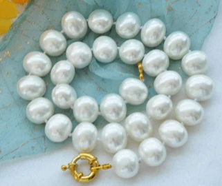 

FREE SHIPPING>>>@@ AS1114 17" 13x15mm egg white SOUTH SEA SHELL PEARL NECKLACE