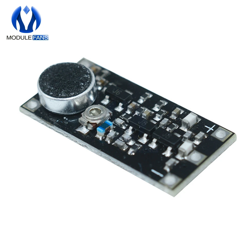 88-115 МГц FM Беспроводной система наблюдения с микрофоном передатчик модуль для Arduino Регулируемый конденсатор с алюминиевой крышкой, постоянного тока 2V 9V 9mA Напряжение