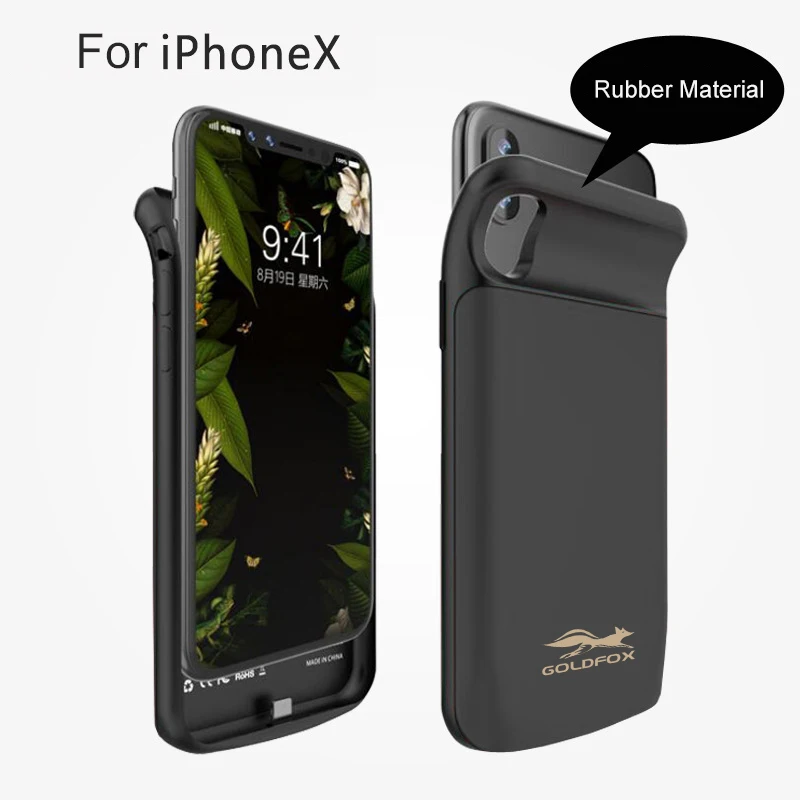 Koop GOLDFOX 6000 mAh Externe Magnetische Power Bank Batterij Oplader Voor iphone X Draagbare Backup Opladen Cover Case