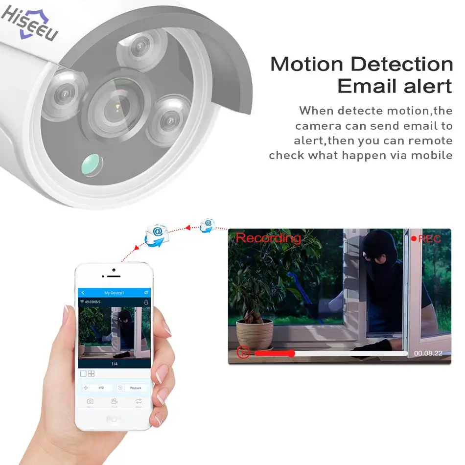 Hiseeu, 4CH, 960 P/1080 P, беспроводная система видеонаблюдения, wifi, 2 шт, 1.3MP, 2MP, водонепроницаемая ip-камера, Открытый комплект безопасности, CCTV, выдвижная