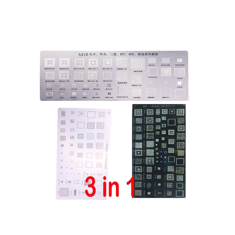 

3pcs Universal BGA Stencils for Phone Directly Heated BGA Reballing Stencils Kit