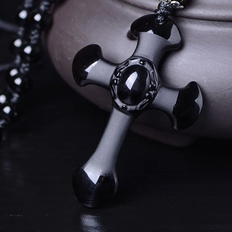 

Dropshipping Chinese Carving Obsidian Pegasu Pendant Natural Black A Obsidian Necklace For Women Men fine Jewelry Wholesale Gift