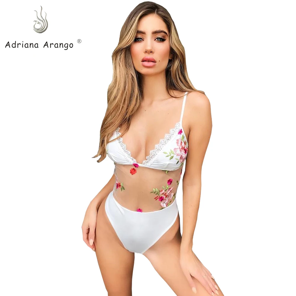 Adriana Arango 2019 одна деталь Цветок Прозрачный сексуальный Купальники для малышек Монокини кружево открытый купальник семья группы купаль