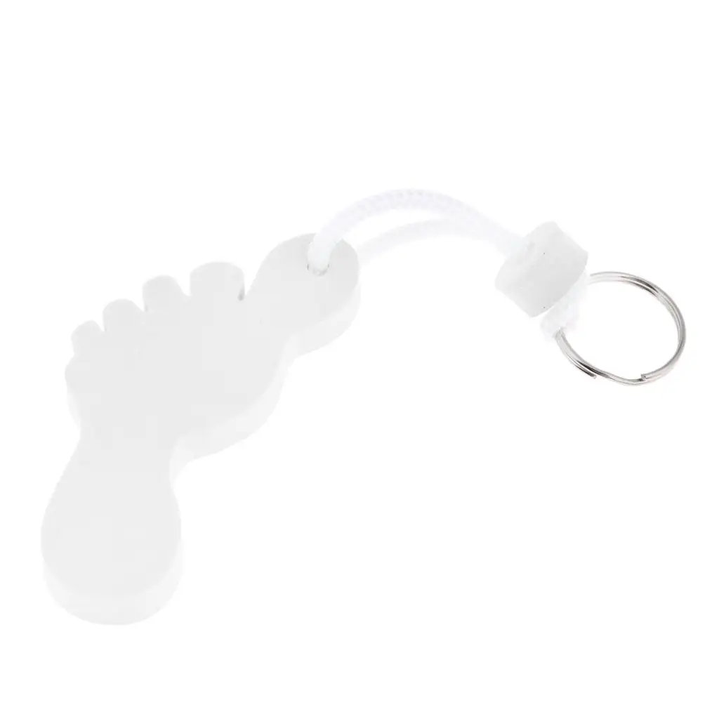 Safety Water Sports Foam Floating Keyring Keychain Key Holder Key Fob - Foot Shape for Boating Yachting Fishing Swimming Kayak