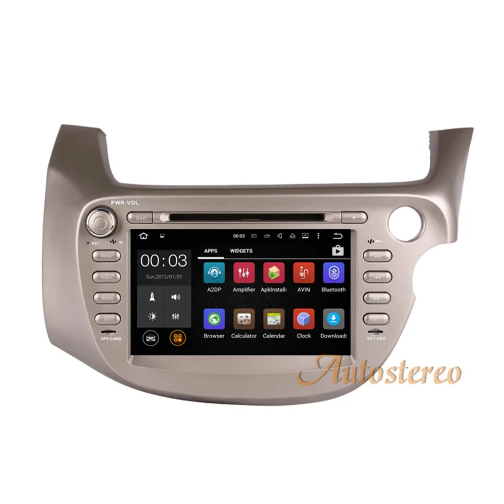 Discount Car CD DVD player Android 7.1 16GB 2GB Car GPS navigation for Honda Fit RHD 2007-2013 radio mirror link mp3 video player Golden 4