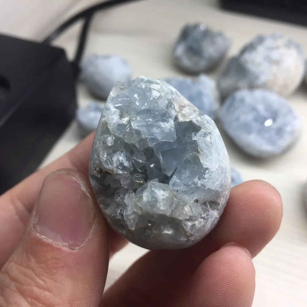 

38g Natural Crystal Stone Blue Celestite Rock Geode Specimen Healing Quartz Points Reiki Minerals feng shui Decoration BU323