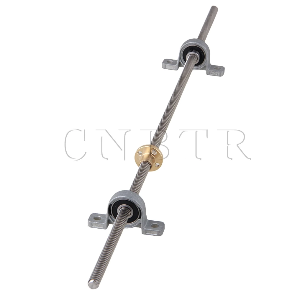 

CNBTR Horizontal 2mm Lead 450mm Length Lead Screw Rod Bearing Pillow Block Set