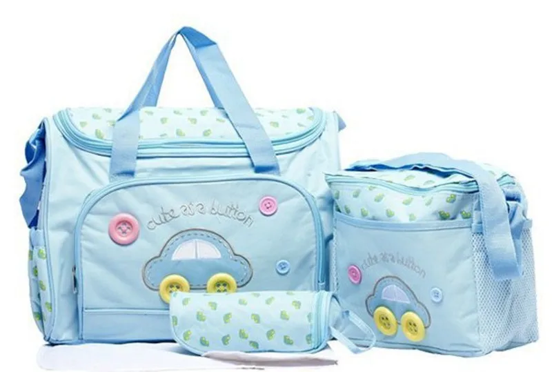 402914cm 4PCS Car Print Mother Bag Baby Diaper Bags Sets Multifunctional Baby Nursing Nappy Bag For Mom Organizer Portable (3)