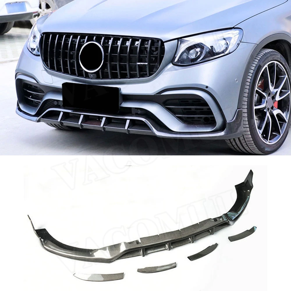 

A Style Carbon Fiber Front Lip Spoiler Canard Splitters for Mercedes Benz GLC Class Coupe W253 C253 GLC63S 2016 2017 2018 2019