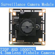 1000TVL AHD Four in one CCTV night vision camera module Mini 4.3mm Pinhole camera 1/4 surveillance cameras
