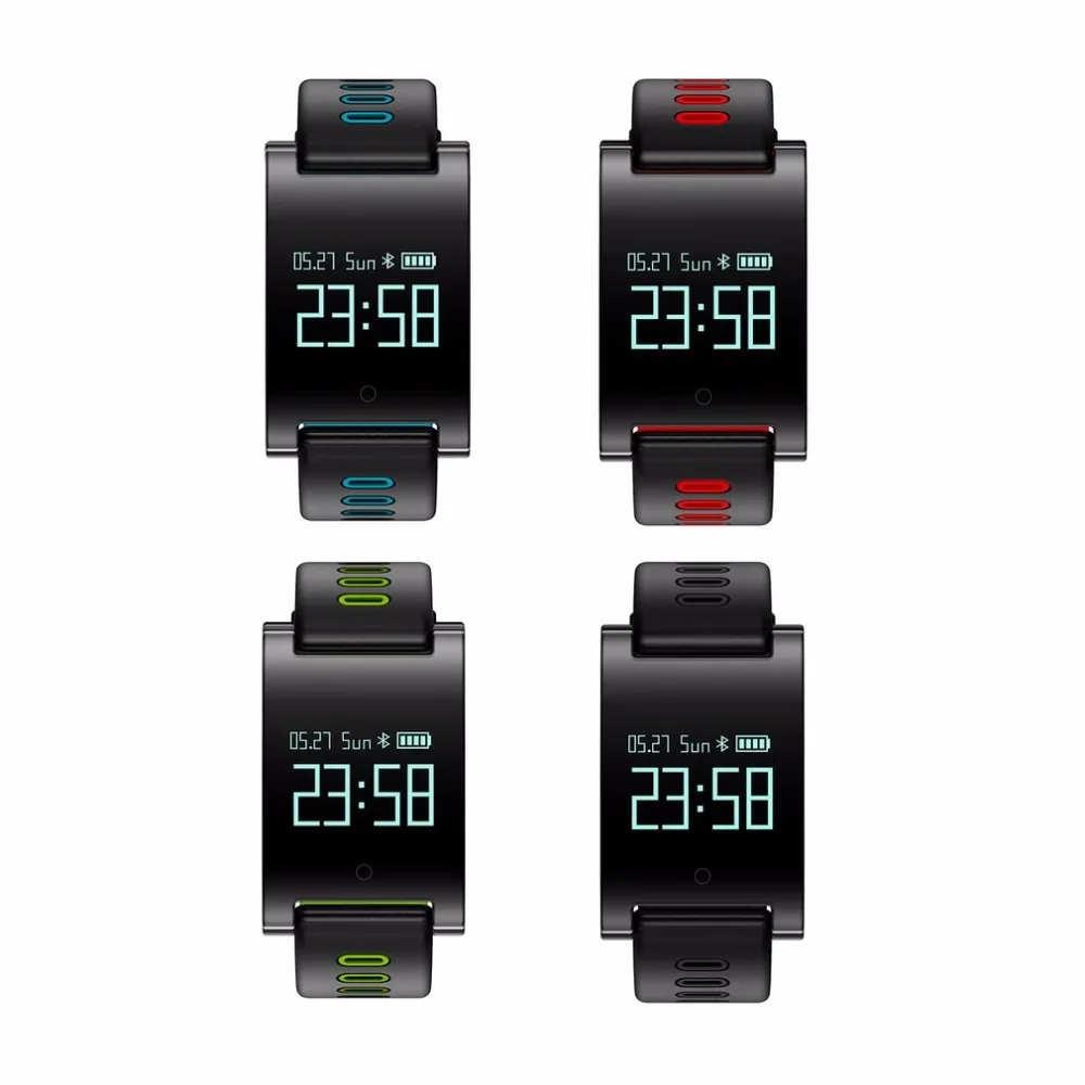 

OLED Sports Smartband Blood Sleep Heart rate monitor Sport Smart Watch Bluetooth Bracelet Wristband For Android iOS Phone