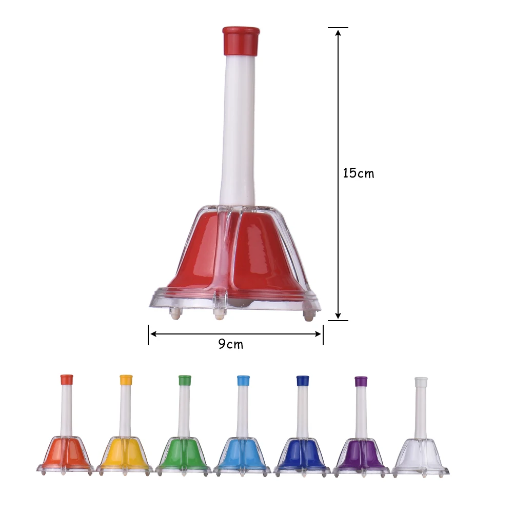 Цветной Diatonic Колокольчик металлический 8 Примечание колокольчик ручной перкуссионные колокольчики набор музыкальная игрушка для детей для музыкальное обучение