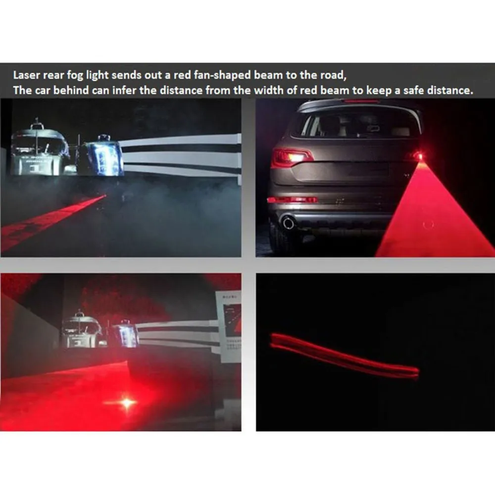 Posbay Красный Автомобильный лазерный противотуманный фонарь, противотуманный светильник, Автомобильный задний тормоз, стояночный фонарь, анти-столкновения, задние сигнальные лампы для Audi, BMW, Opel, VW