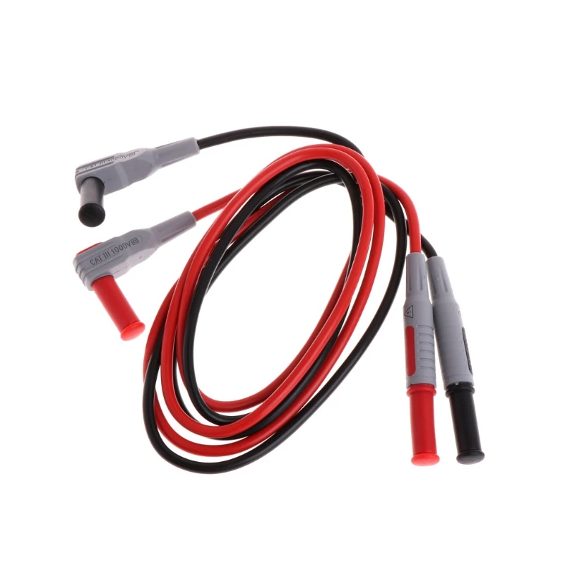 

2Pcs/Set Multimeter 4mm Male To Male Banana Plug Probe Test Cable Injection Molded