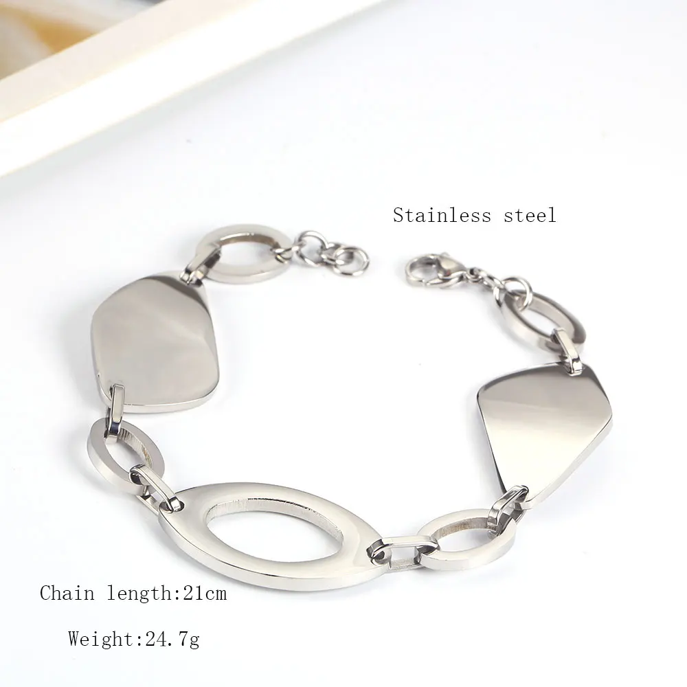 OUFEI Stainless Steel Jewelry Woman Vogue Chain Link Bracelets Bangles Charm Best Friend Bracelet Jewelry Accessories