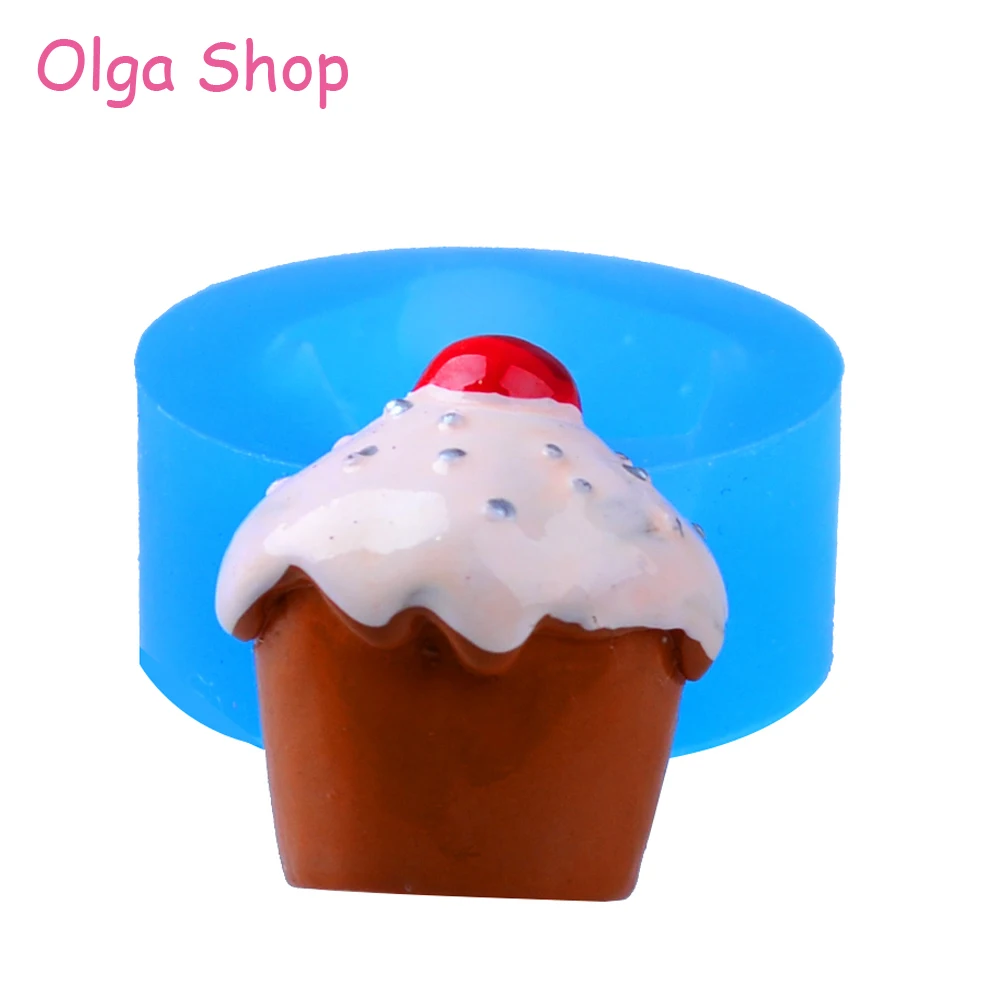 GYL235 Half Cherry Cupcake Silicone Flexible Push Mold 24mm Cake