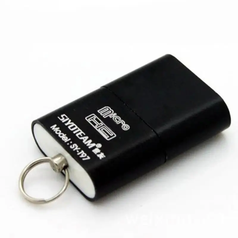 Черный Мини USB 2,0 кард-ридер, портативный, micro TF кард-ридер - Цвет: Черный