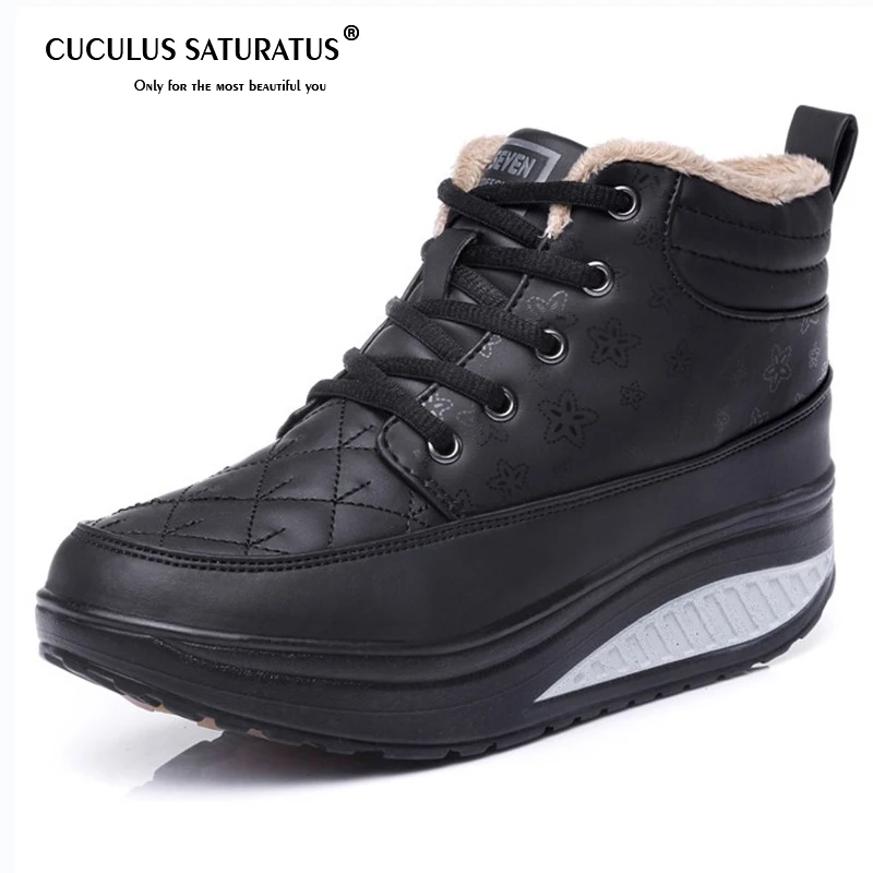 

Cuculus Footwear Winter Women Boots Platform Ankle Boots Wedge Plush Snow Boots for Women Fur Fashion Shoes Woman 1946