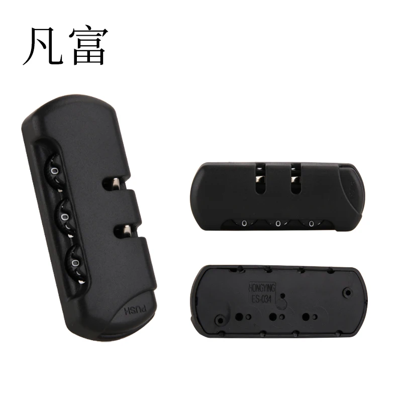

Zinc alloy code lock reset 3 number digits Travel suitcase zinc alloy material security protect lock black fashion code lock