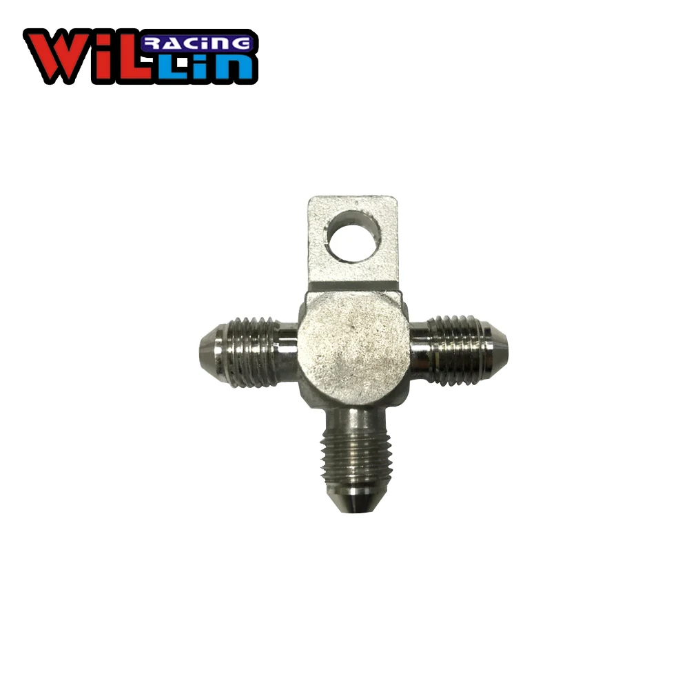 WILLIN Stainless steel Hose Tee Block AN3 with Mount Tab Brake system