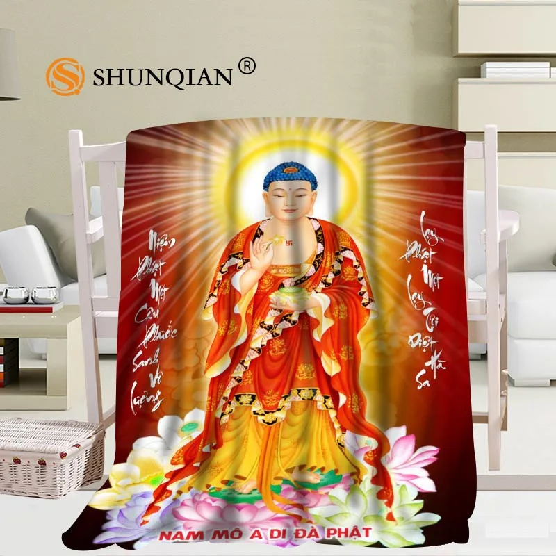 

Hot sale Custom big size china buddha Blankets for beds Falafel warm winter sleeping sofa blanket 56x80inch 50X60inch 40X50inch