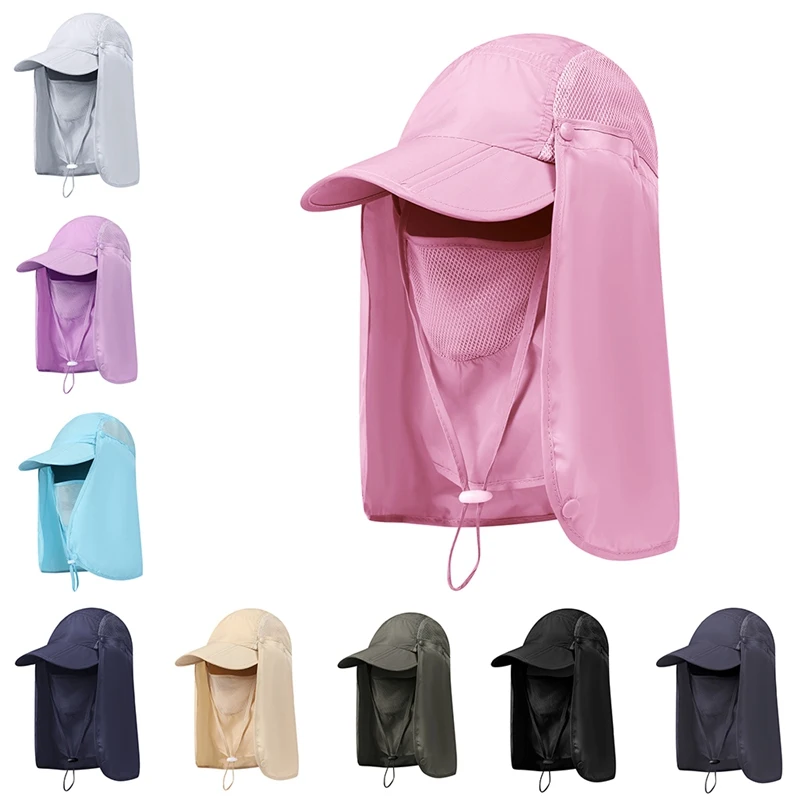 

Outdoor Sport Hiking Visor Hat UV Protection Face Neck Cover Fishing Sun Protection Cap Outdoor Quick Dry Fishing Caps