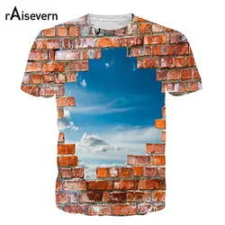 Raisevern разбивая стену 3D футболка для мужчин женщин унисекс повседневное футболка с коротким рукавом топы корректирующие модные летние