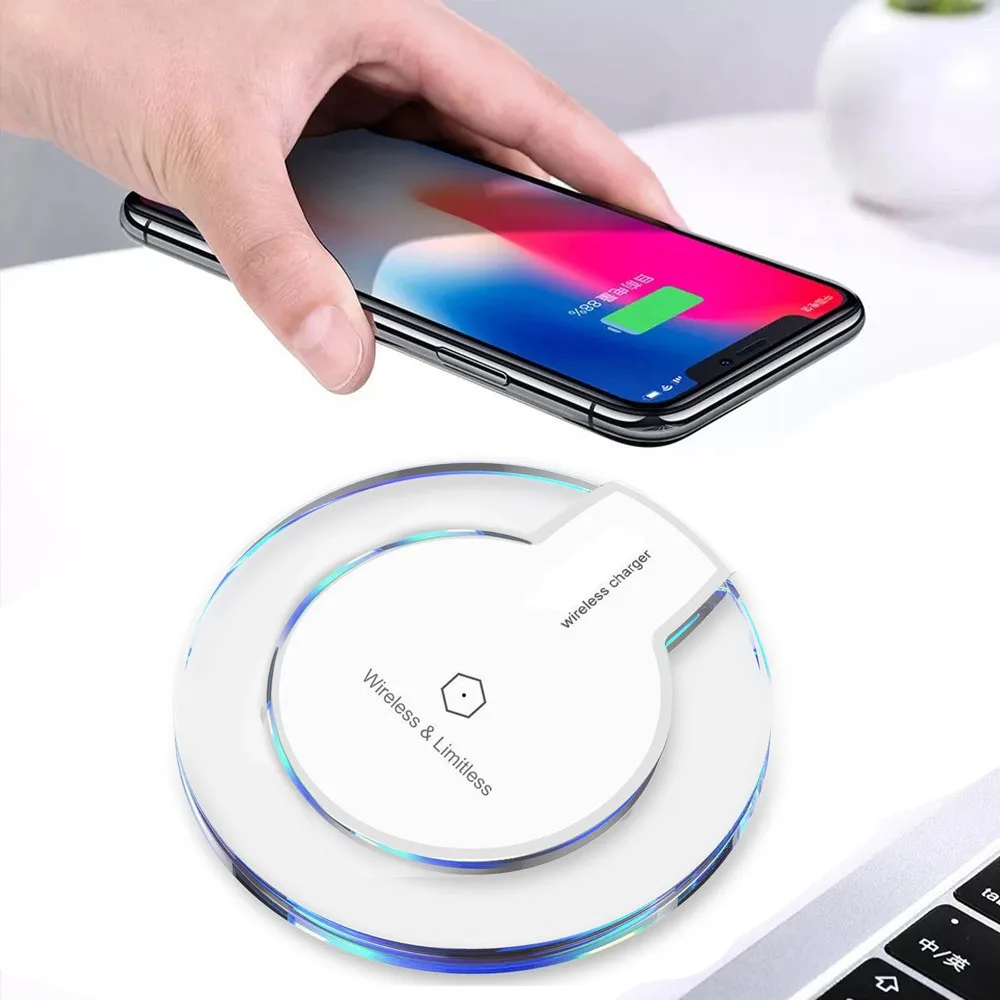 

Ultra-thin Clear Mini Qi Wireless Charger Charging Pad For Iphone XS Max/XR Short-circuit Protection Fast Charging Stand Pad y10