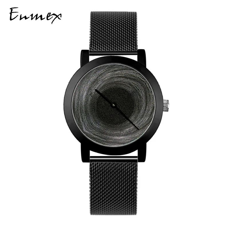 Наручные часы Enmex 2018 креативный дизайн нейтральные наручные moonscape 3D черные