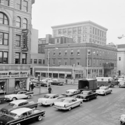 USA  Massachusetts  Worcester  Street scene Poster Print (18 x 24)