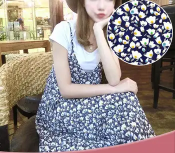 

2Meter Width 132cm Royon&Cotton Printed Flower Fabric For Apparel Sewing Fashion Women's Dheongsam Wedding Dress Diy Doll
