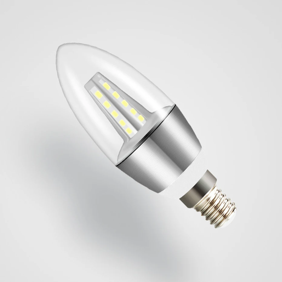 4PCS 깜박임 없음 E14 Led 촛불 전구 AC85-265V 5W 7W 2835smd Led 빛 일정한 전류 LED 램프 빛 샹들리에 전구 빛