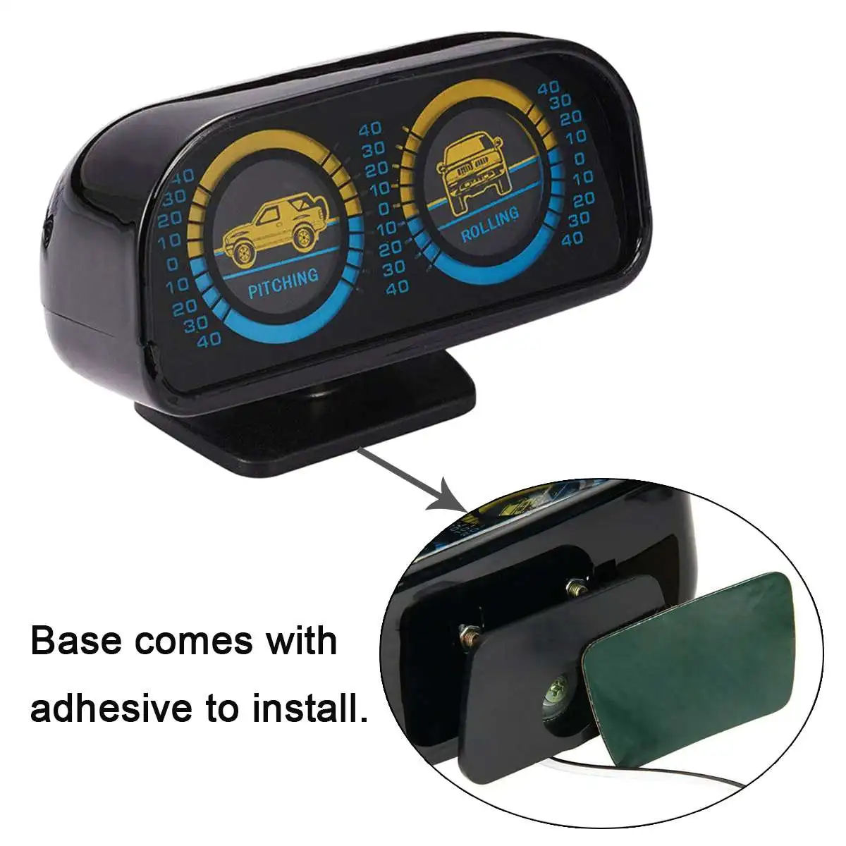  12V Inclinometer Compass Level Wave Instrument Vehicle Inclinometer Compass Car Inclination Tool Wi