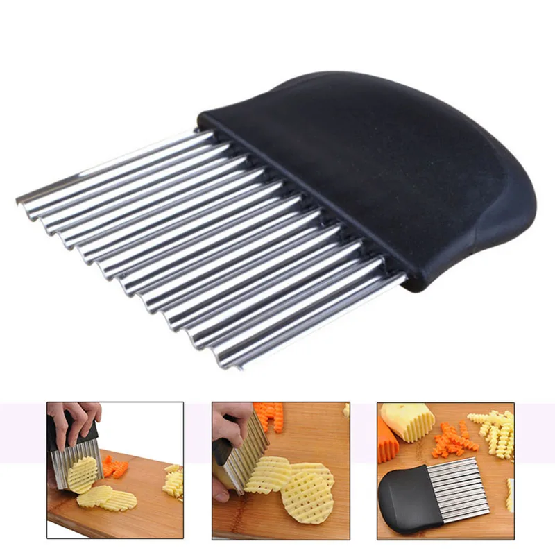 

1 PC Stainless Steel Potato Fries Wave Cutting Machine Vegetable Making Peeler Kitchen Knife Fruit Utility Knife Accessories