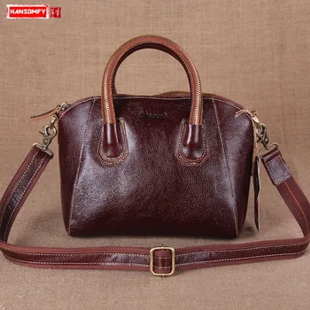 

Women Handbags Female Shoulder Messenger Bag Document Ladies Small Bags First Layer Cowhide New Portable Diagonal Full Leather