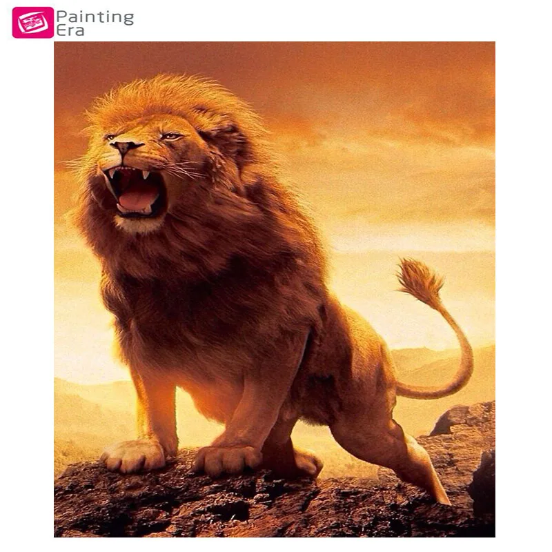 5d Diy Berlian Lukisan Kerajinan Berlian Bordir Kit Hewan Singa