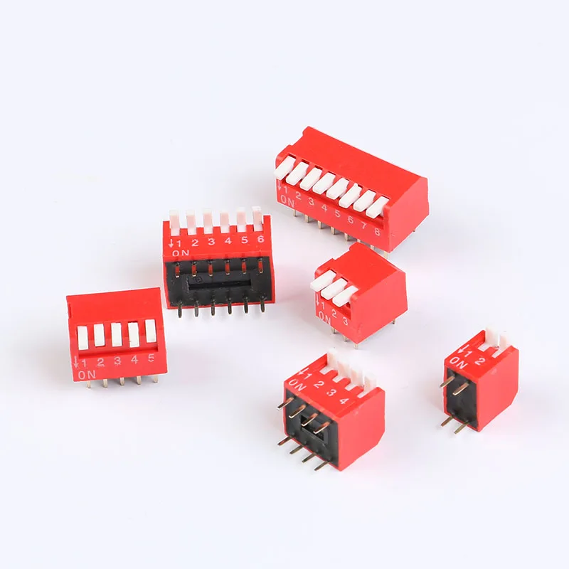 5PCS Slide Type Switch Module 2.54mm 8-Bit 8 Position Way DIP Red Pitch