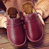 LCIZRONG Leather Home Slippers for Men Winter Warm Plush Slippers Bedroom Genuine Leather Unisex Men/women House Indoor Shoes ► Photo 2/6