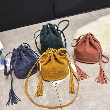 

8PCS / LOT Handbags High Quality Women Bag Messenger Bags New Handbag Tassel Bucket Shoulder Handbags Crossbody Bag