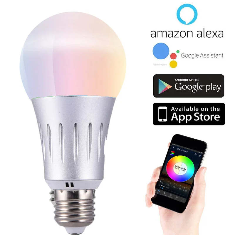 

WIFI LED Bulb Magic Smart Home RGBW Bulb 7W RGBW E27 Dimmable Group LED Light Smart Compitable with Alexa Google Home