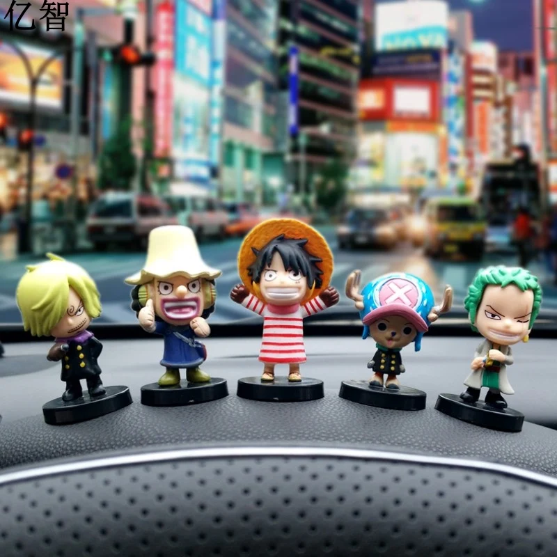 

YiZhi car one piece cartoon Ornaments Q style cool styling gift for friend 9pcs