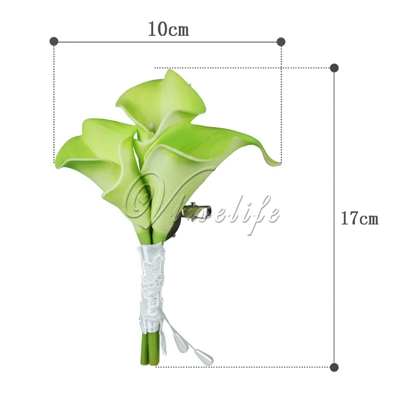Свадебные Калла Лилия корсаж брошь с искусственным цветком букет, бутоньерка корсаж клип на Свадебный Жених GroomsmanPin Декор