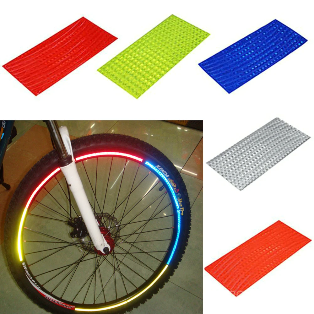 Fluorescent MTB Bike Bicycle Wheels Motorcycle Tires Reflective Sticker Stickers Adhesive Tape