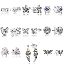 9 Стиль 1 пара Женские серьги-гвоздики Lucky Eight цветок крыло Кристалл Diy серьги для женщин Свадебная вечеринка ювелирные изделия