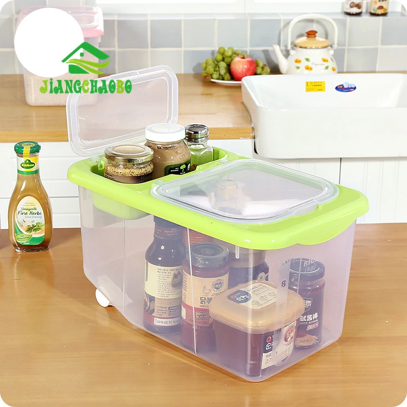 

Double Cover With Trough Rice Barrel Plastic Rice Storage Box Moisture-proof And Moth-proof Rice Storage Box Rice Barrel