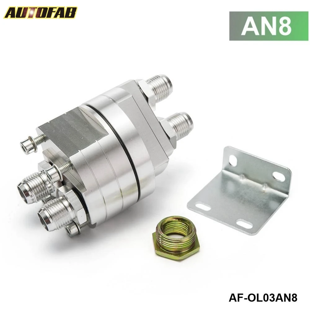 Universal Oil Filter Cooler Sandwich Plate Adapter - Silver AF-OL03AN8