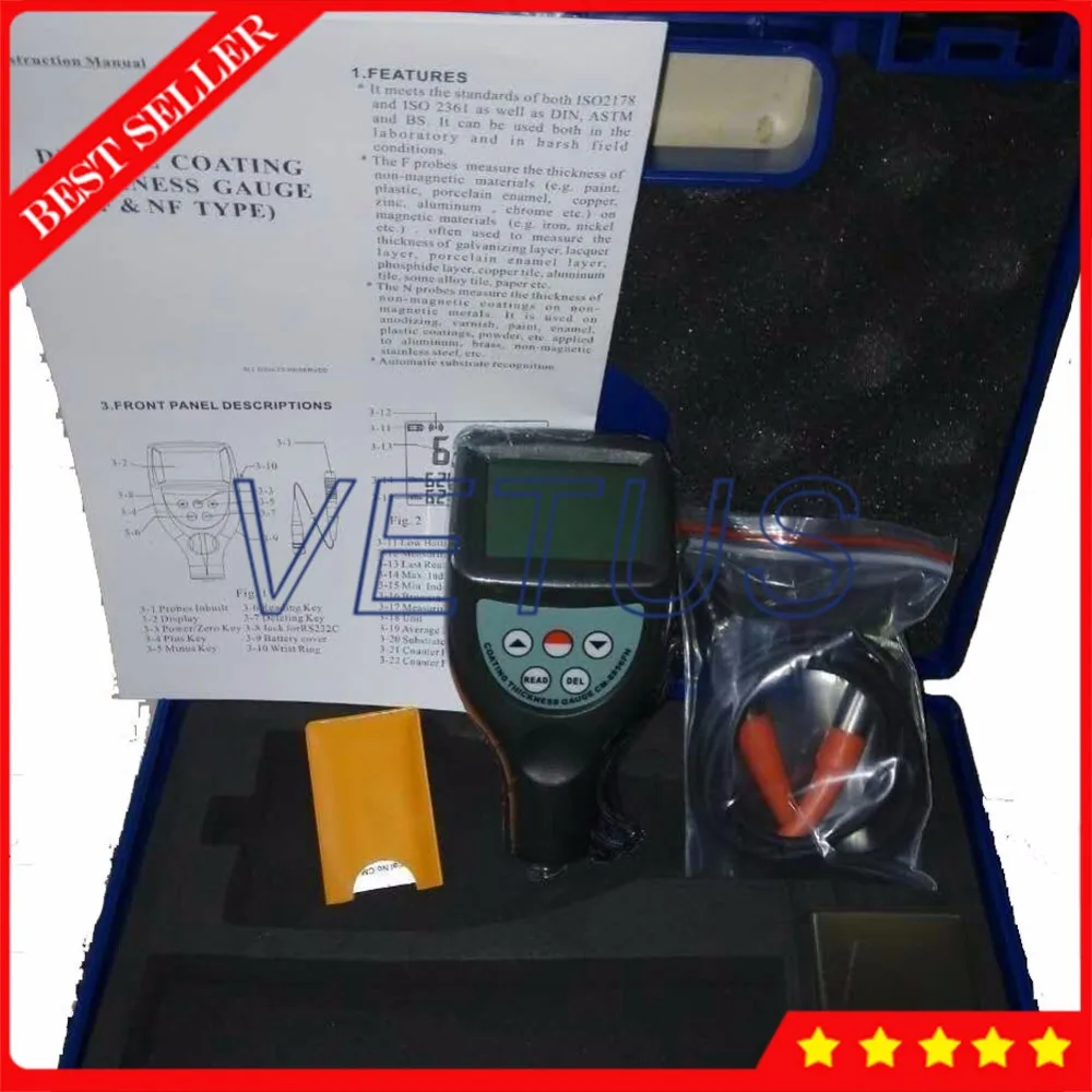 

F NF Type CM-8856 Zinc Coating Thickness Gauge with Auto Car Paint thickness meter tester 99 Groups measurement memory