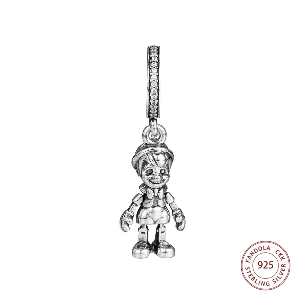 

Trendy 925 Sterling Silver Pinocchio Dangle Charm Beads Fits Pandora Charms Bracelet Fine Jewelry Making perles